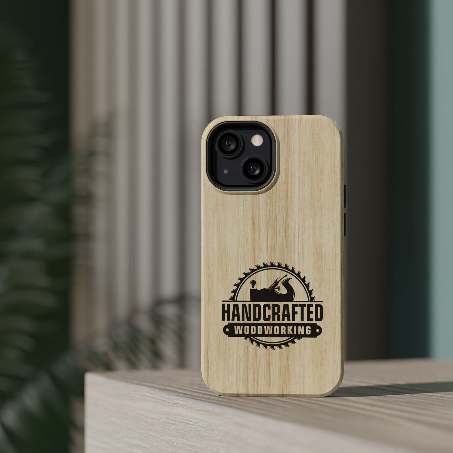 Handcrafted Woodworking Logo Magnetic Phone Cases