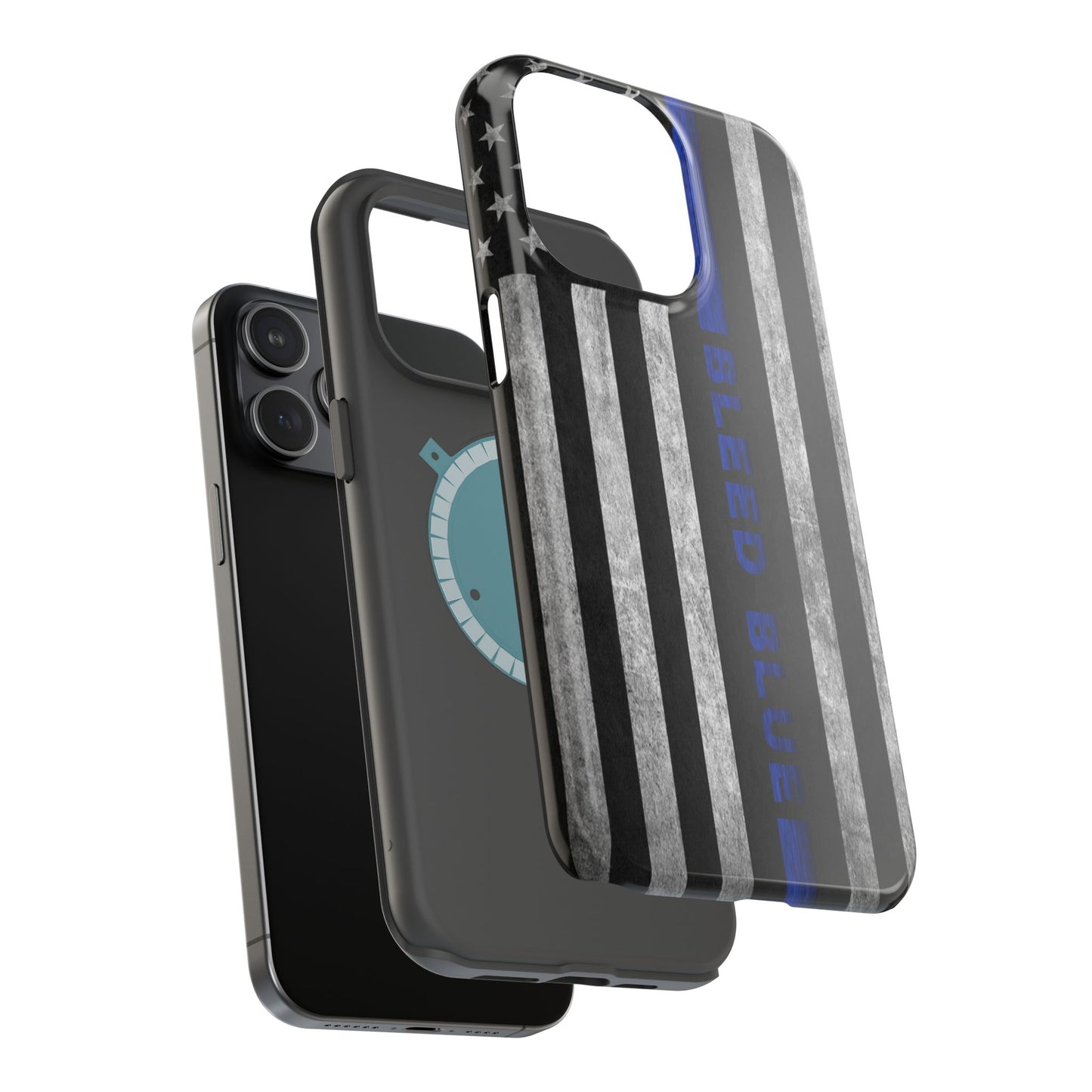 Police Magnetic Phone Cases, Bleed Blue