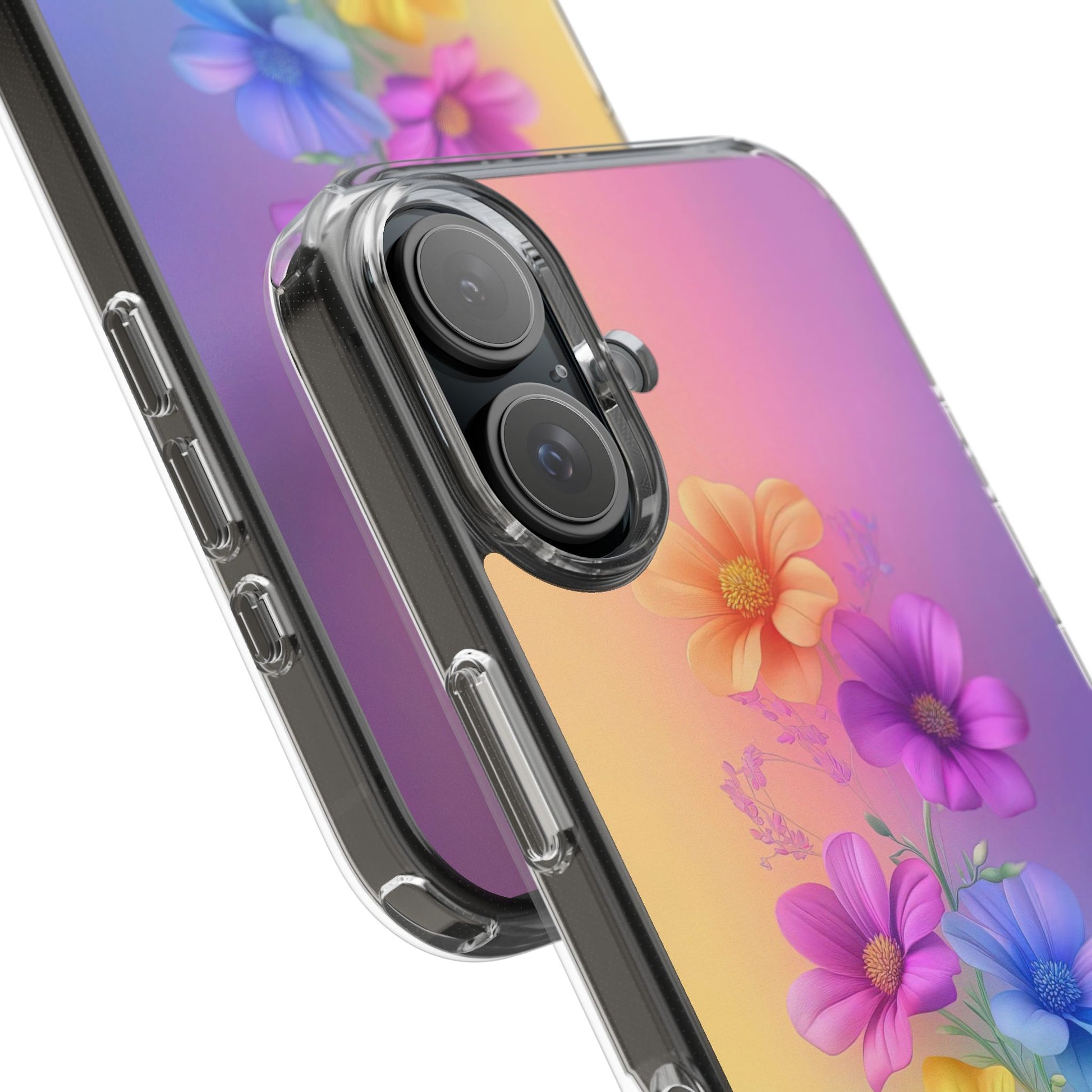 Floral Clear Phone Case – Colorful Flower Design