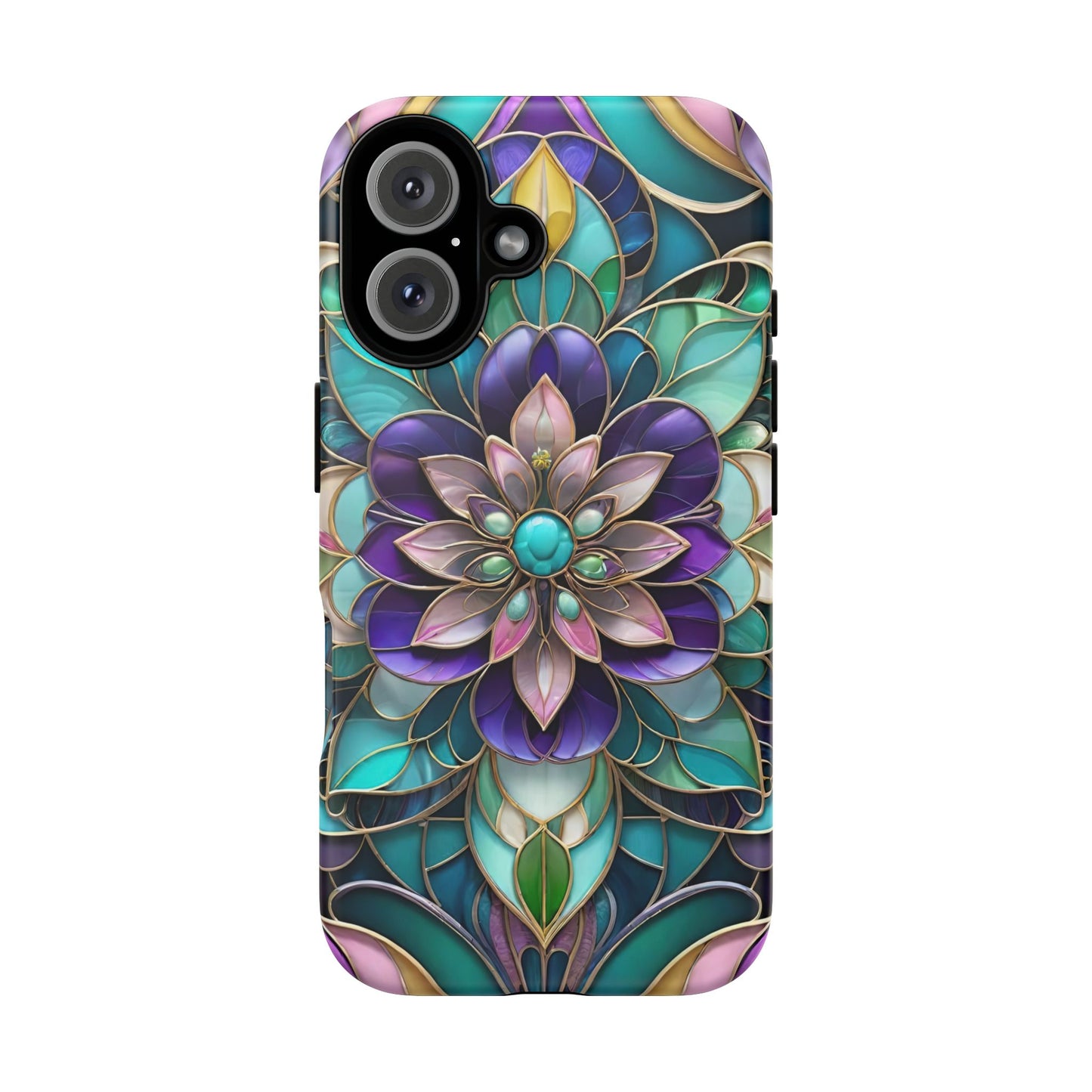 Floral Stained Glass Tough Phone Case -Stylish Protection for Your Device