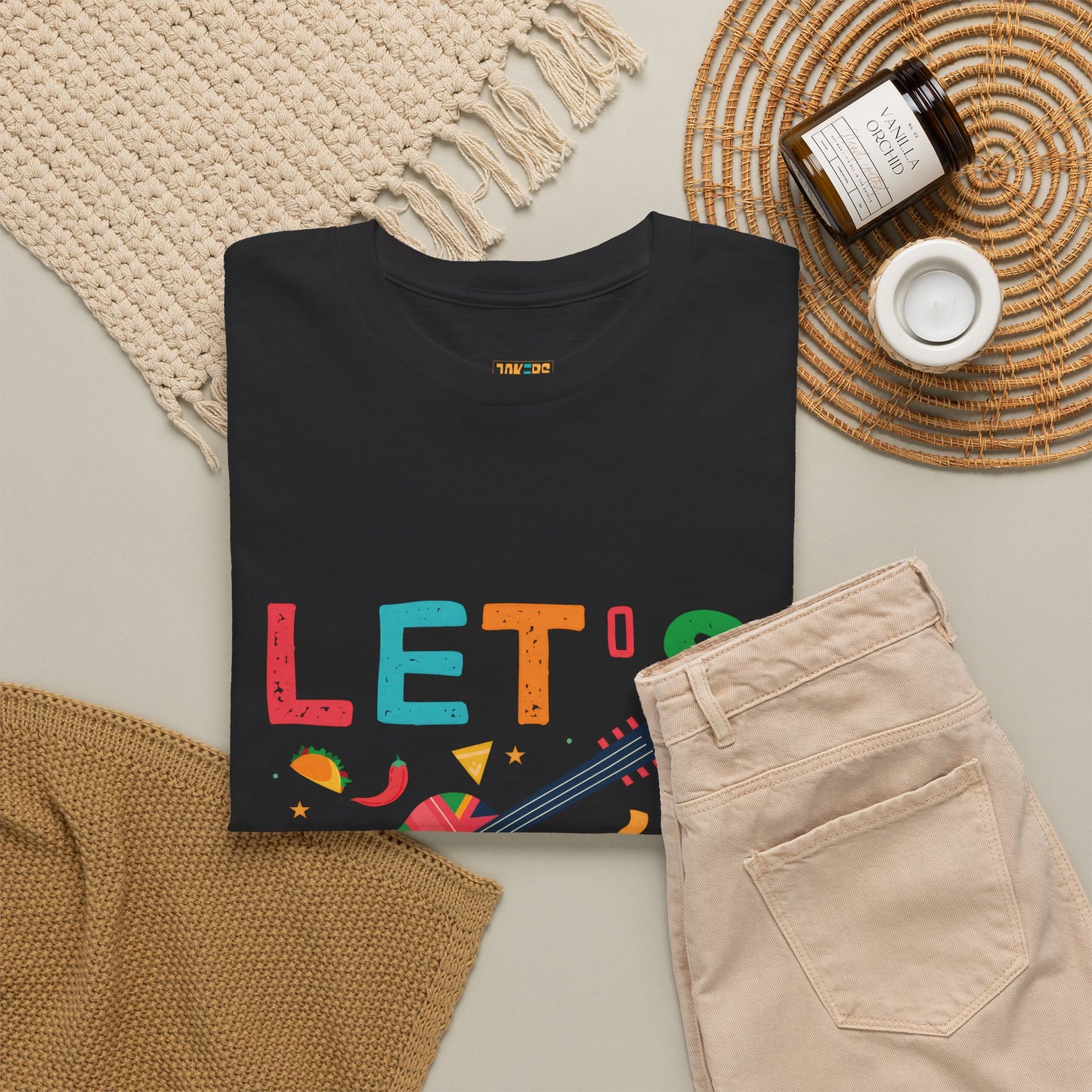 Let's Fiesta Unisex Heavy Cotton Tee - Fun Colorful Graphic T-Shirt for Celebrations
