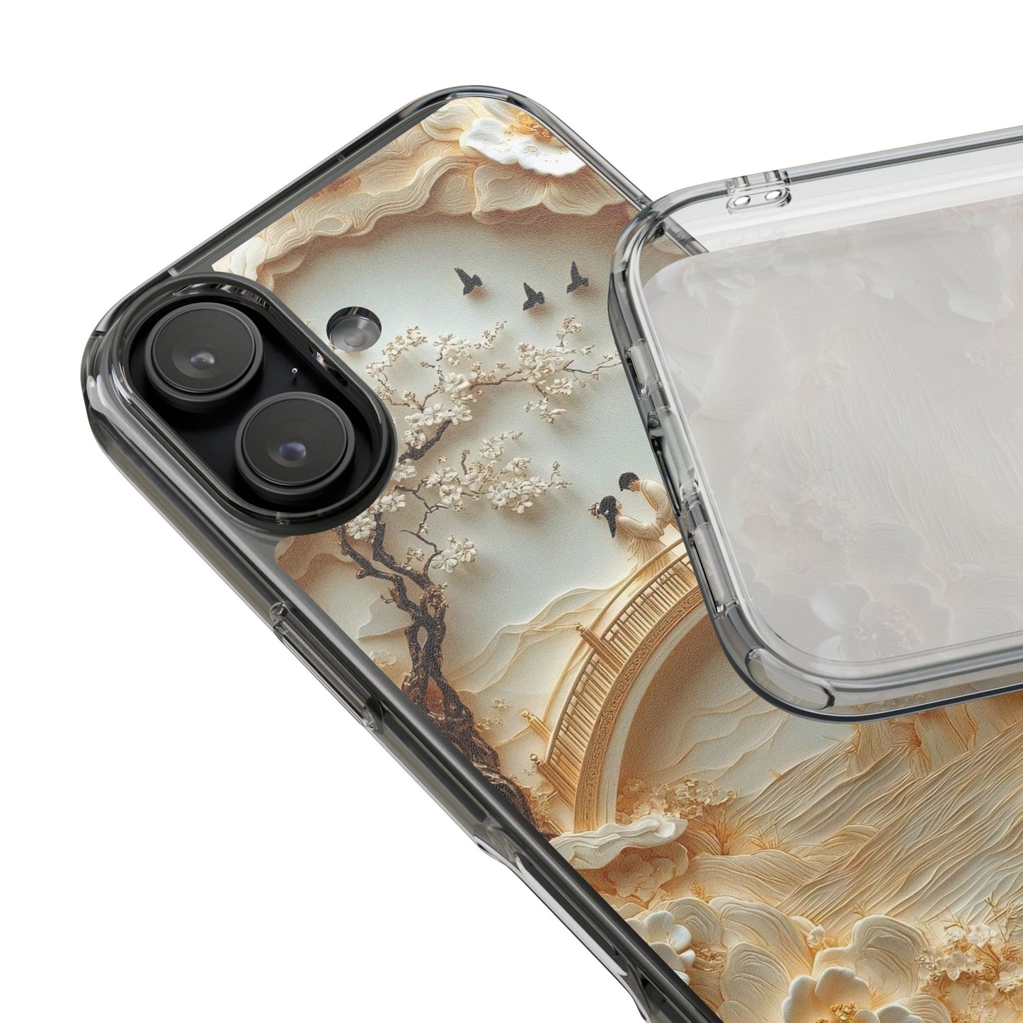 Romantic Couple 3D Effect Clear Cases,  Artistic Protective Cover