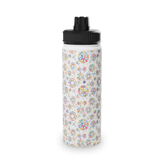 Vibrant Vibes Stainless Steel Water Bottle, Sports Lid