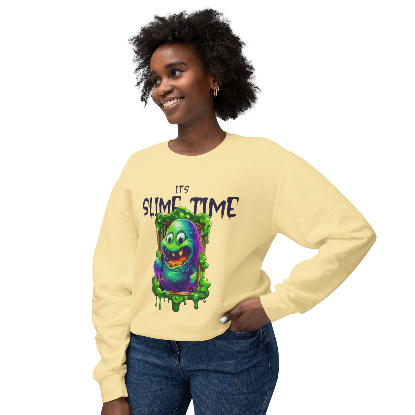 It's Slime Time Unisex Lightweight Crewneck Sweatshirt