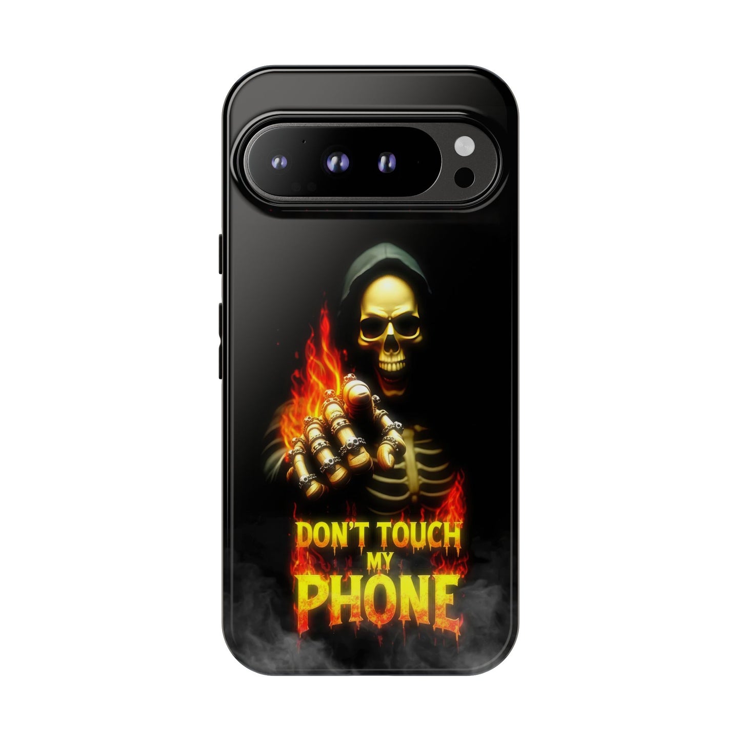 Skull Design Google Pixel Phone Case, Don't Touch My Phone Mobile Cover
