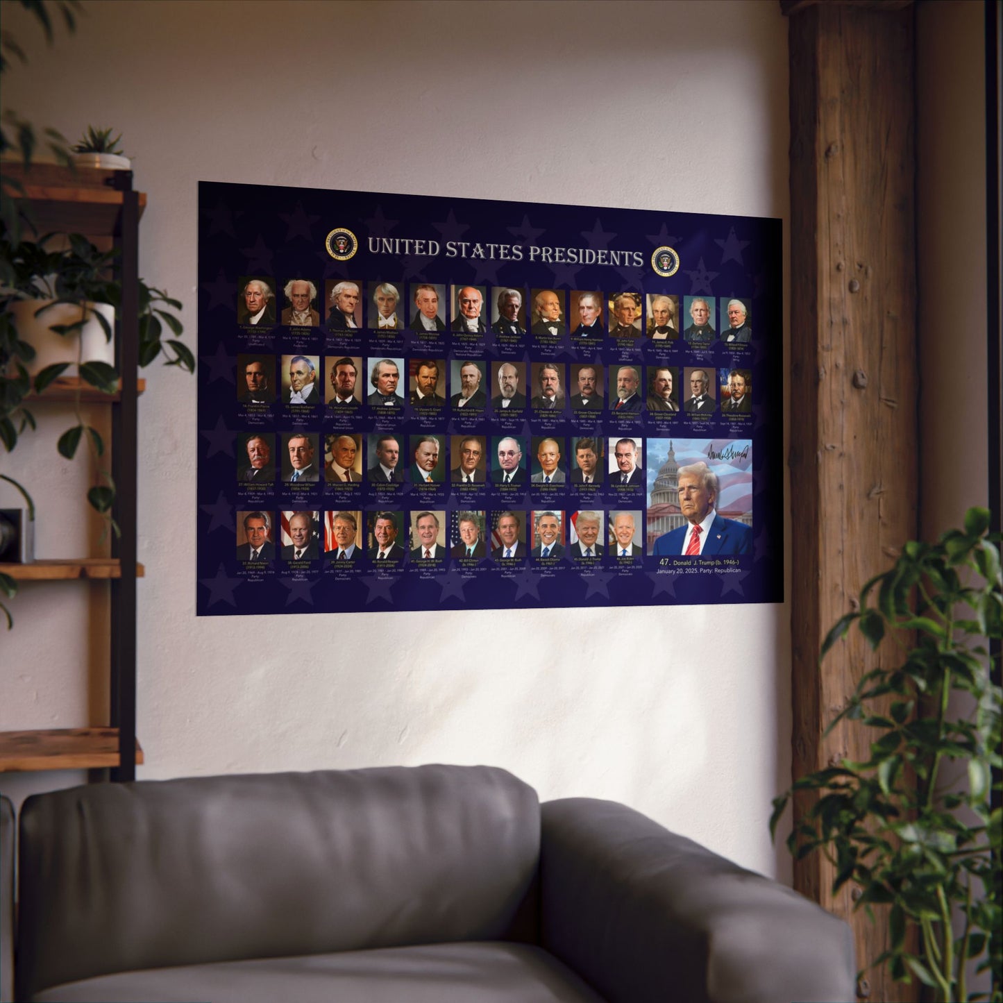 United States Presidents Historical Poster