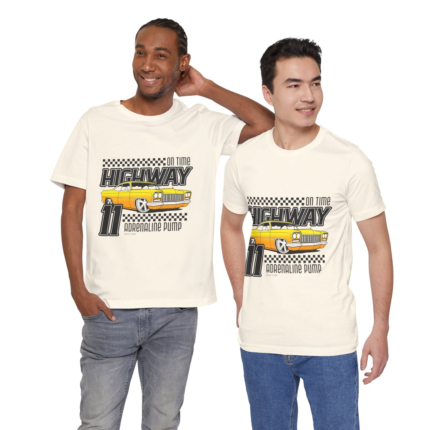 Camiseta de manga corta unisex con bomba de adrenalina On Time Highway