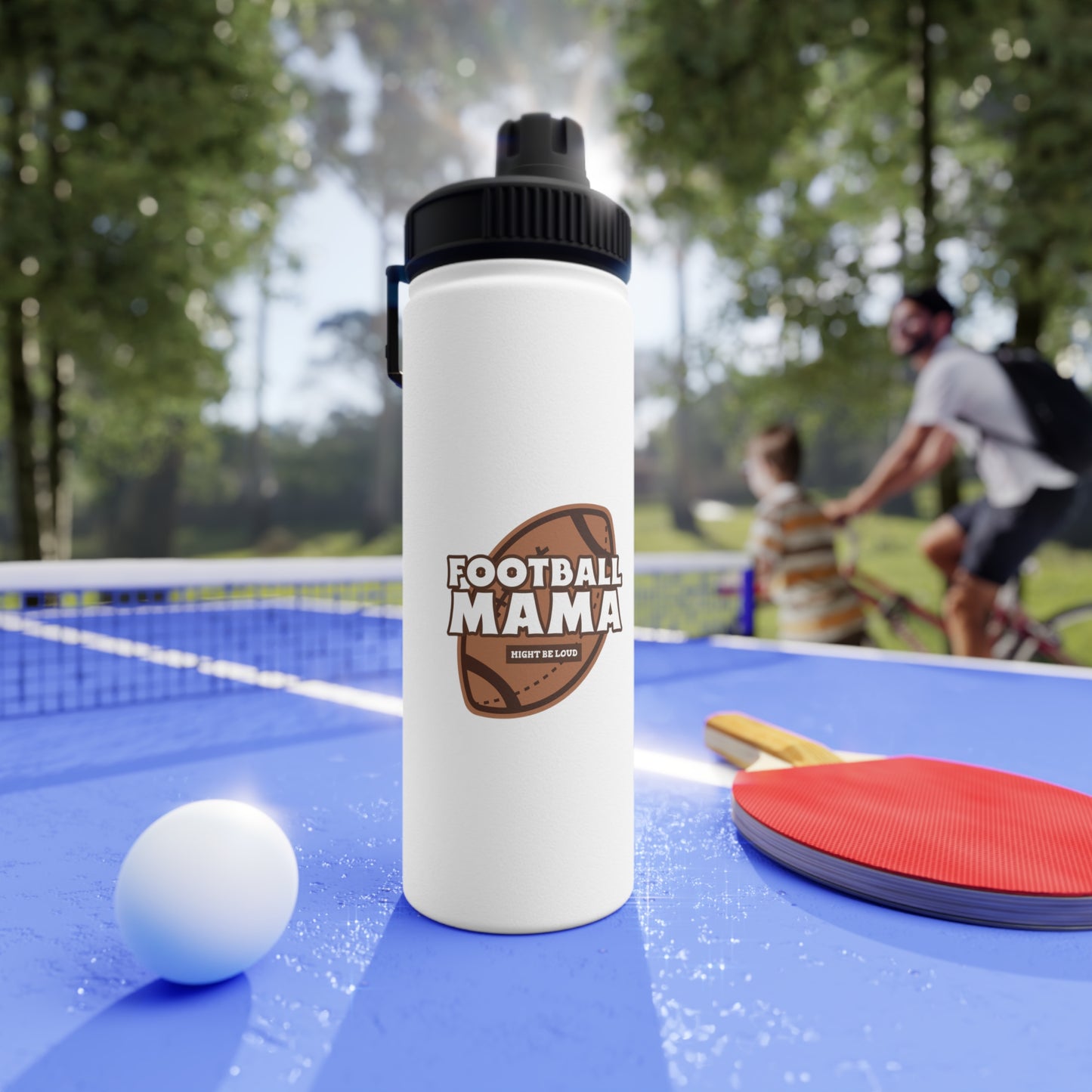 Football Mama Stainless Steel Water Bottle, Sports Lid