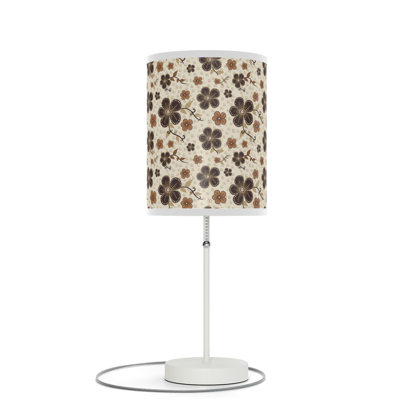 Timeless Elegance: Minimal Floral  Lamp on a Stand, US|CA plug / White