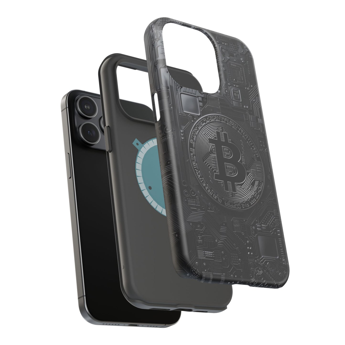 Black Bitcoin Magnetic iPhone Cases - Ideal for Tech Enthusiasts