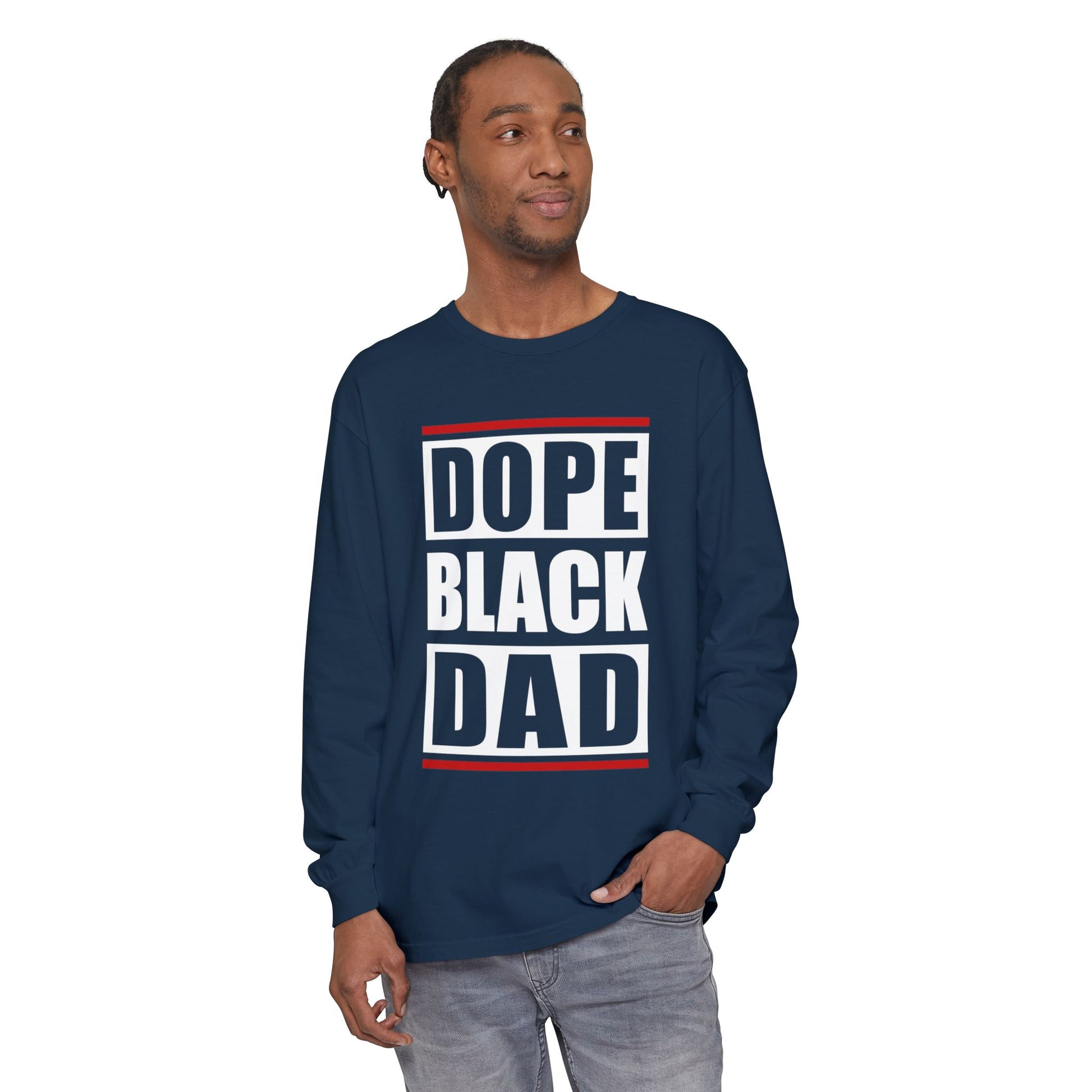 Dope Black Dad Long Sleeve Tee,  Black Dad Gift