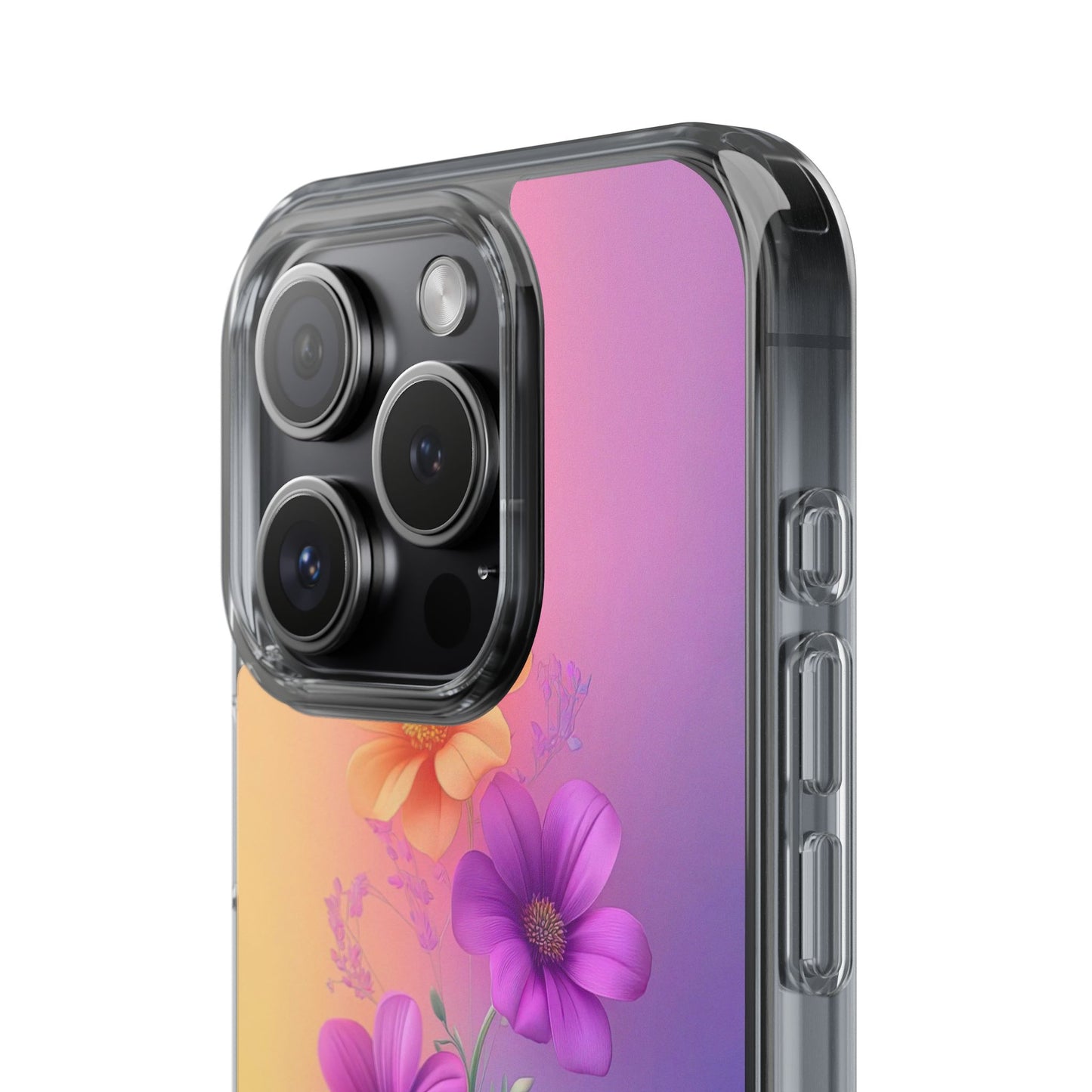 Floral Clear Phone Case – Colorful Flower Design