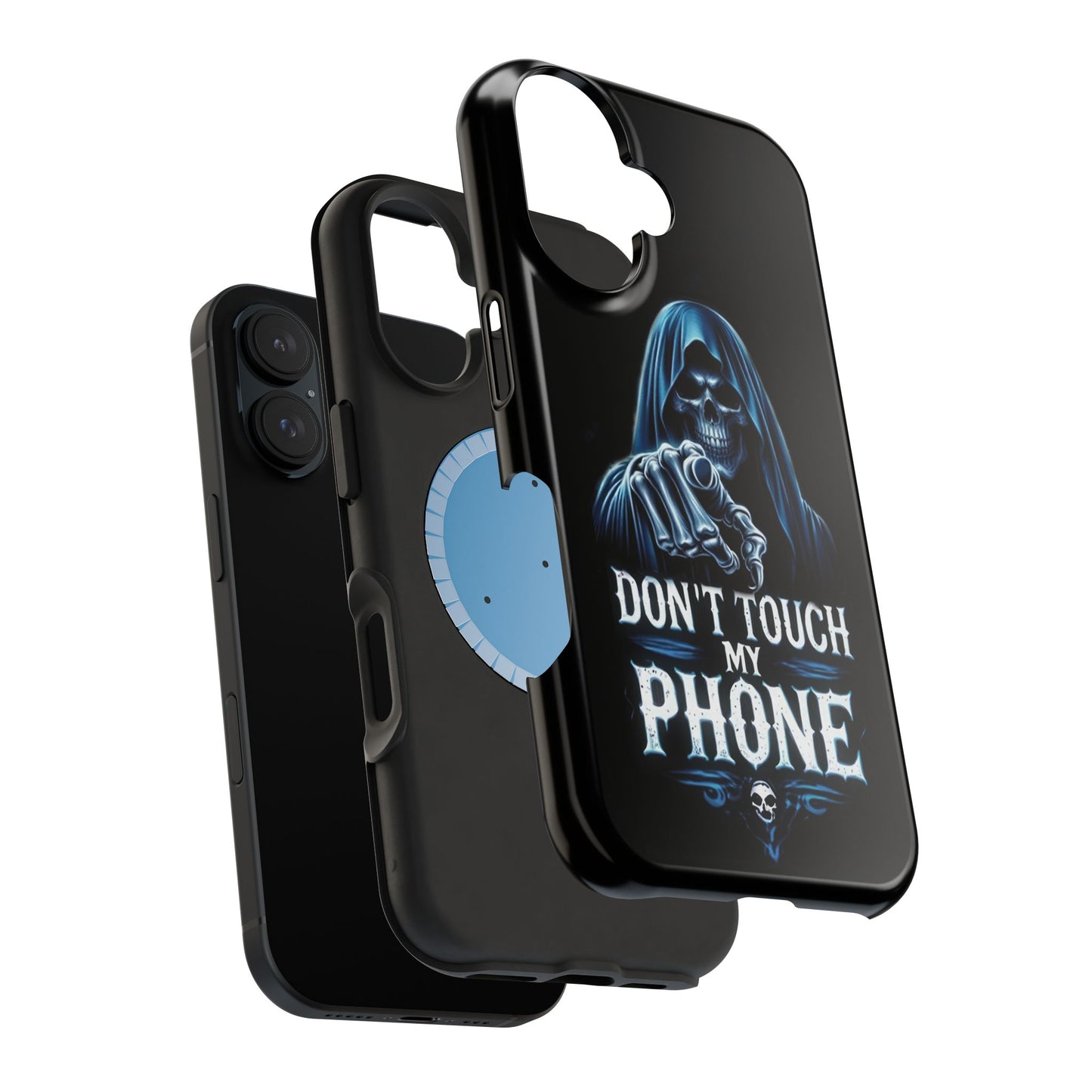 Gothic Magnetic iPhone Case: Don't Touch My Phone