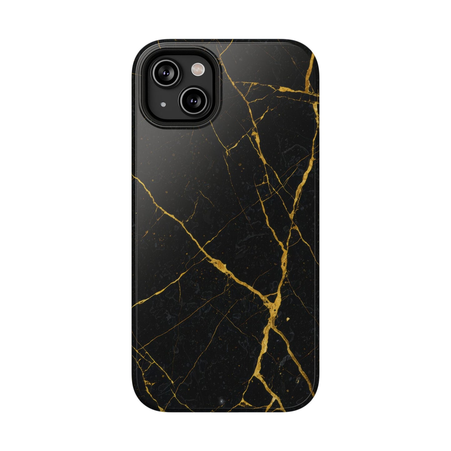 Black Marble with Gold Veins Impact-Resistant iPhone