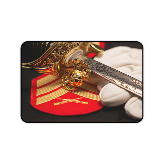 Sleek Military-Themed Desk Mat, Marine Corps Inspired Design