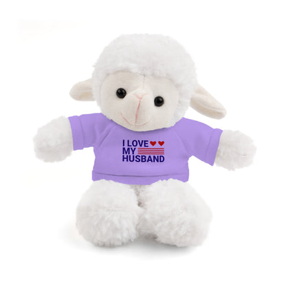 Stuffed Animal with "I love my husband" Tee, Gift for husband