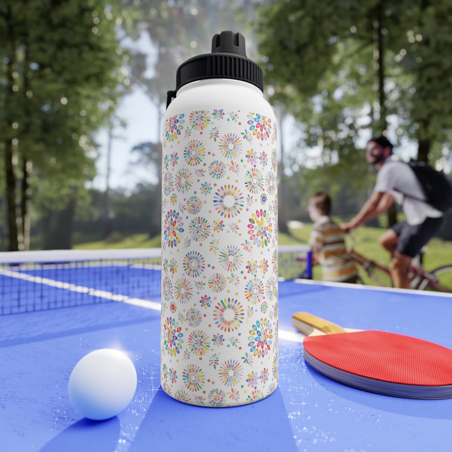 Vibrant Vibes Stainless Steel Water Bottle, Sports Lid