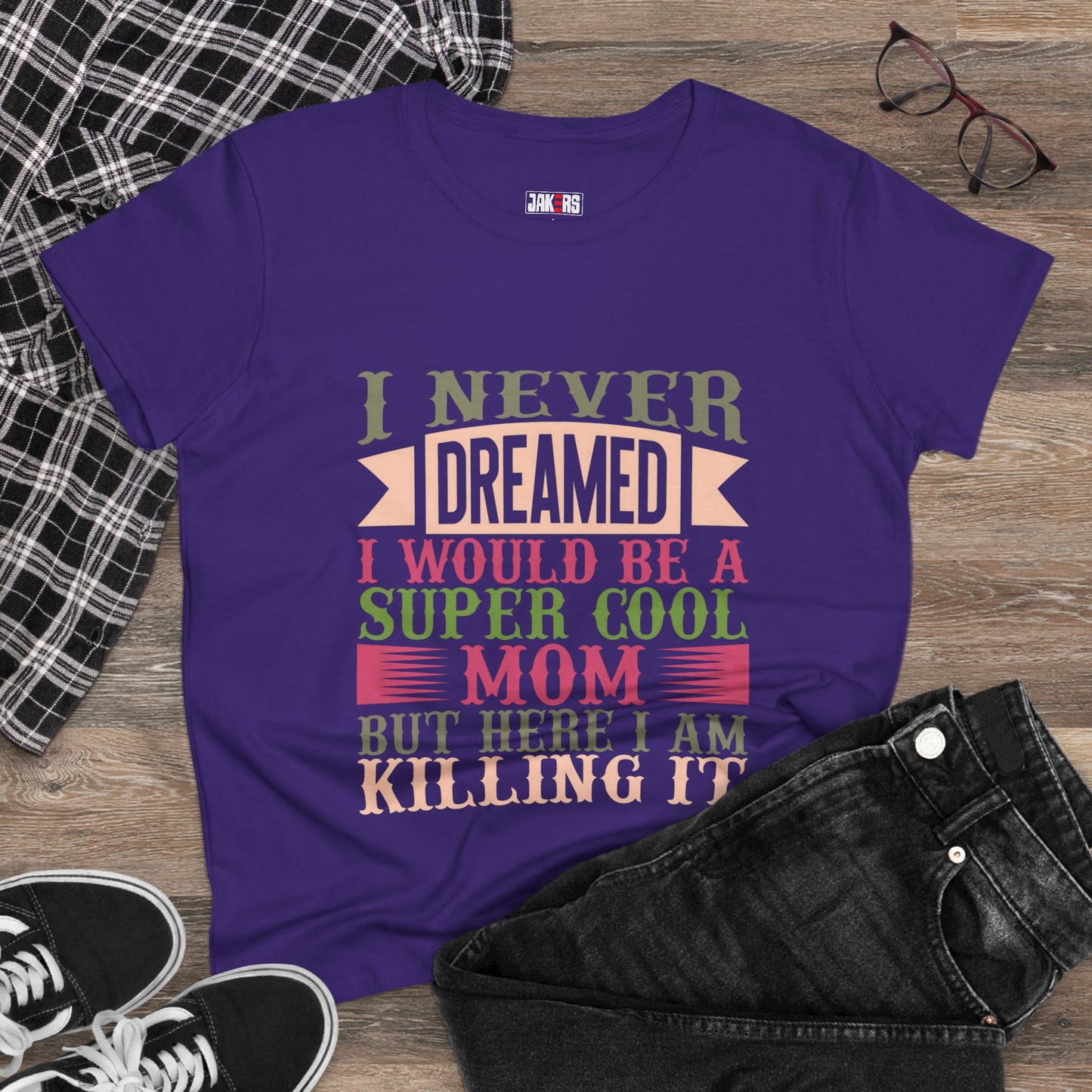 Super Cool Mom Cotton Tee - Funny Mom T-Shirt, Casual Gift for Mother's Day