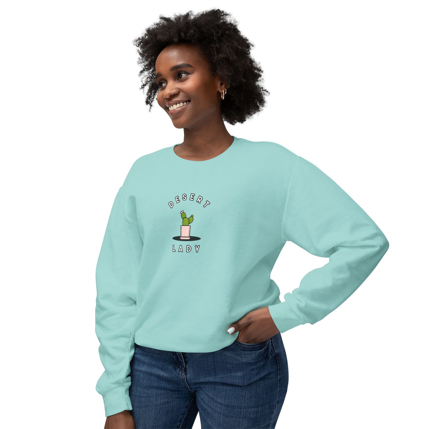 Desert Lady Unisex Lightweight Crewneck Sweatshirt