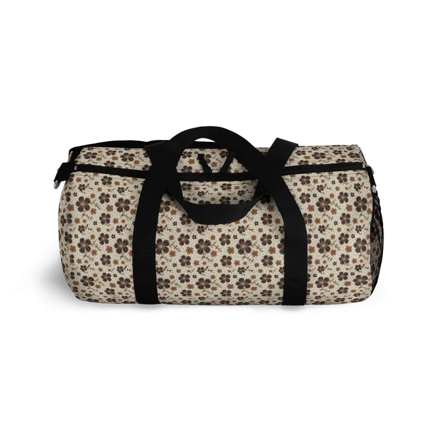 Timeless Elegance: Minimal Floral Duffel Bag / Beige