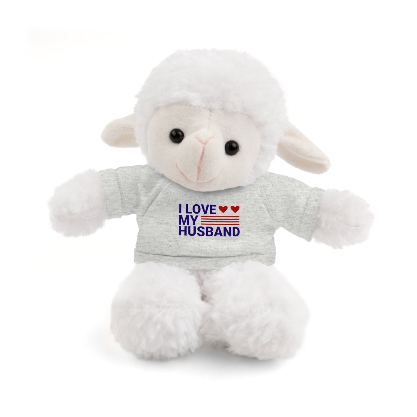 Stuffed Animal with "I love my husband" Tee, Gift for husband