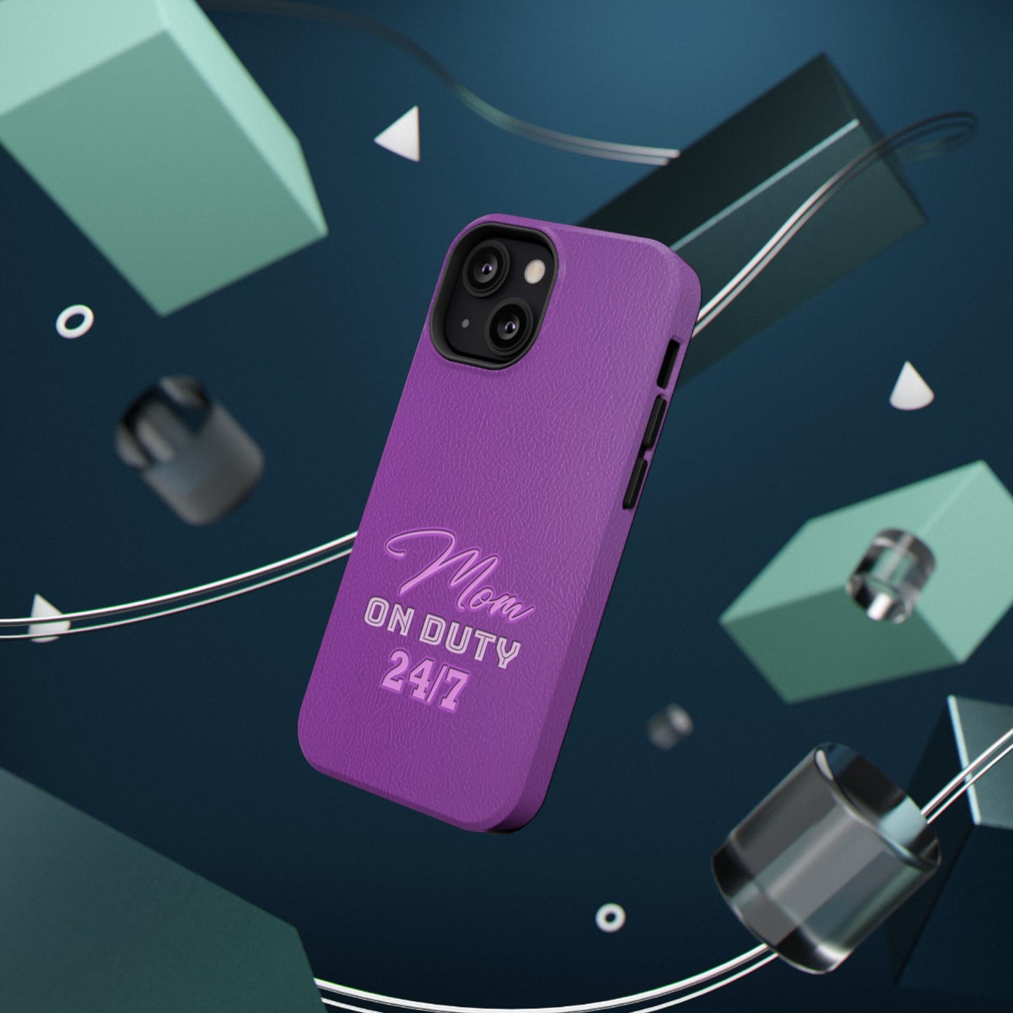 Mom On Duty Impact-Resistant Case, Purple Case for Mothers