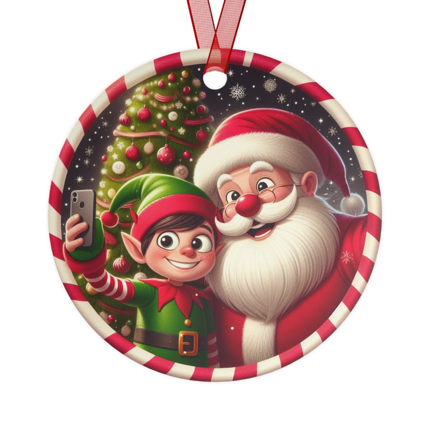 Merry Clickmas! Christmas Metal Ornaments, 2-Side Print