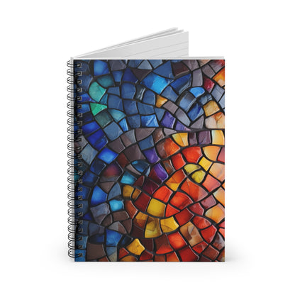Vibrant Stained Glass Spiral Notebook 6" x 8"