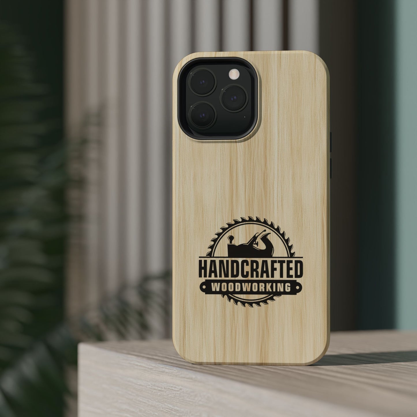 Handcrafted Woodworking Logo Magnetic Phone Cases