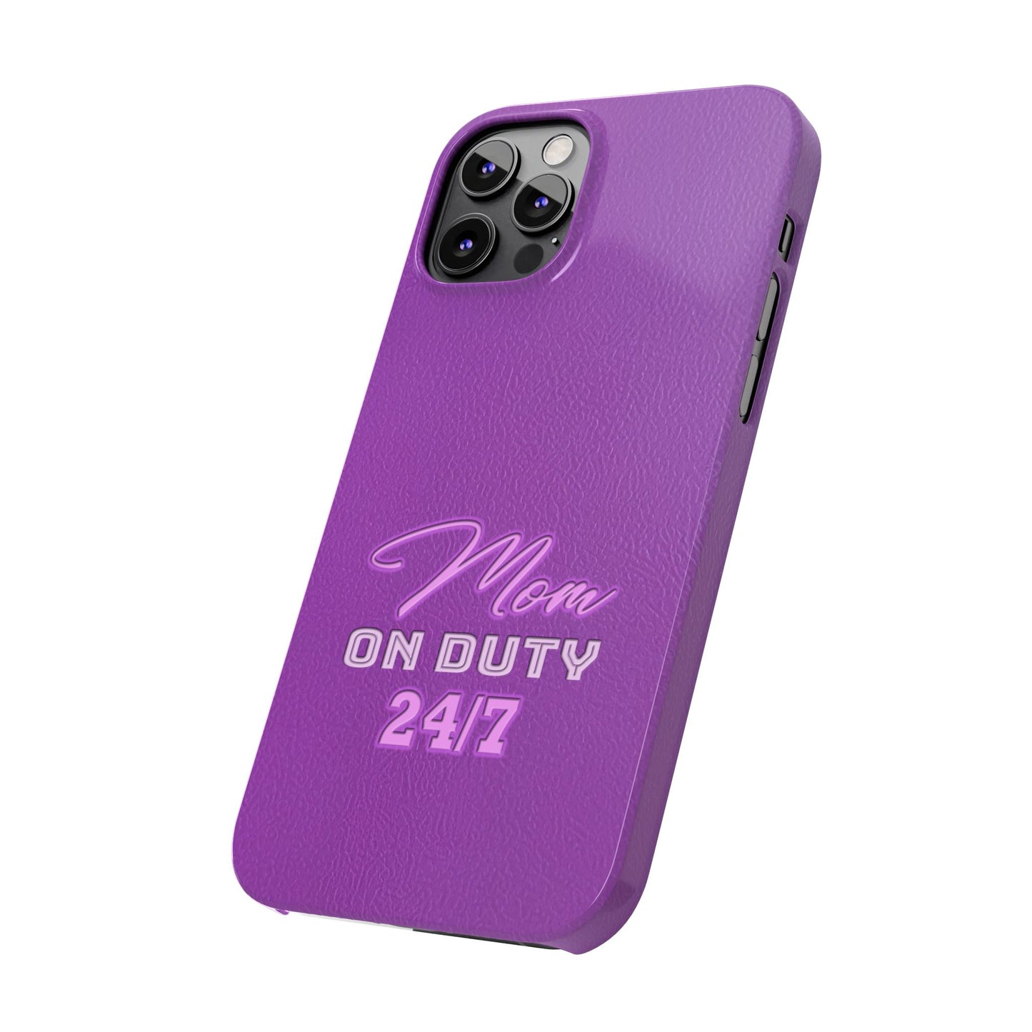 Mom On Duty Slim Case, Purple Case for Mothers