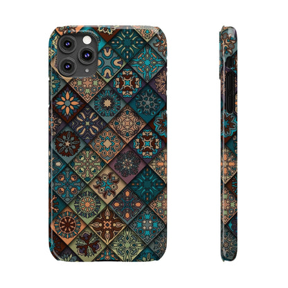Aztec Geometric Slim Cases, Boho Blue