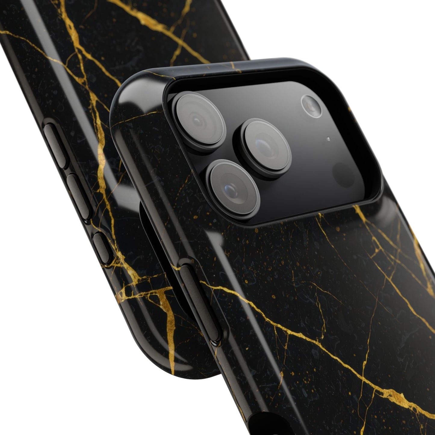 Luxury Black Marble Impact-Resistant iPhone