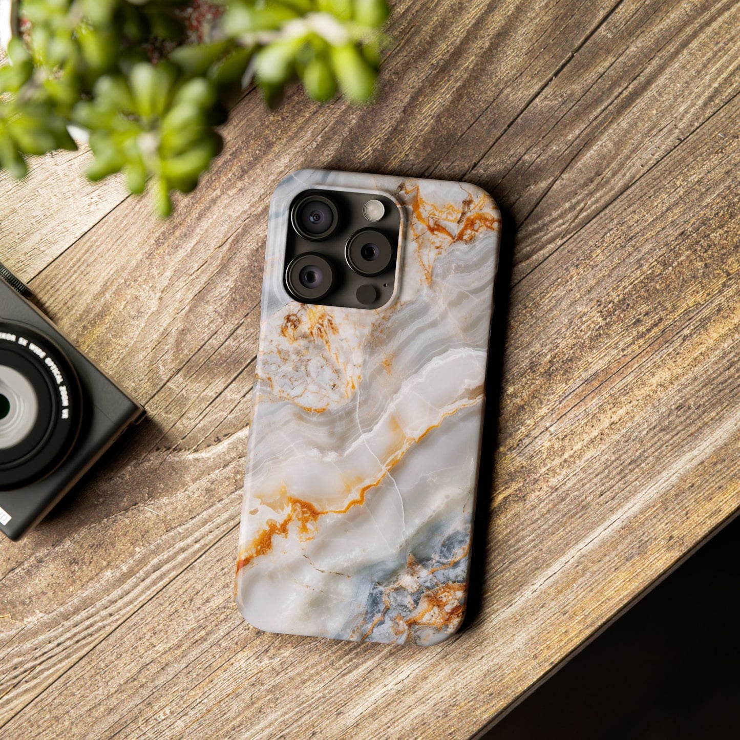 Pure Elegance Marble Slim Phone Cases, Modern Tech Decor
