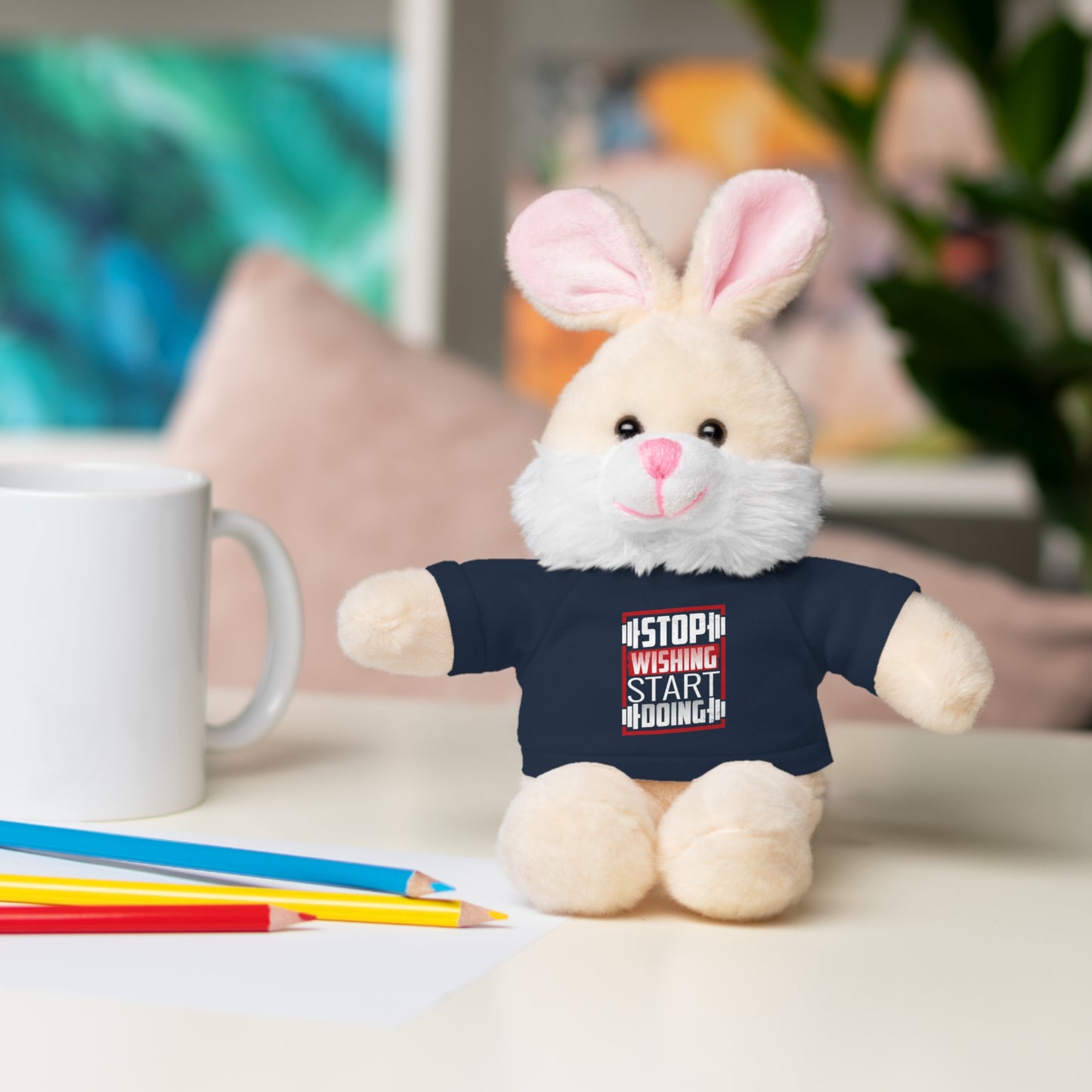 Stuffed Animal Toy with Tee Shirt, Motivational Plush Toy
