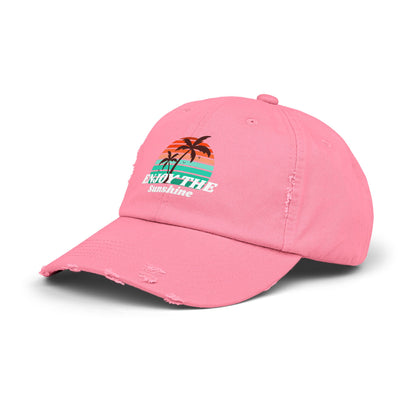Enjoy The Sunshine Unisex Distressed Cap