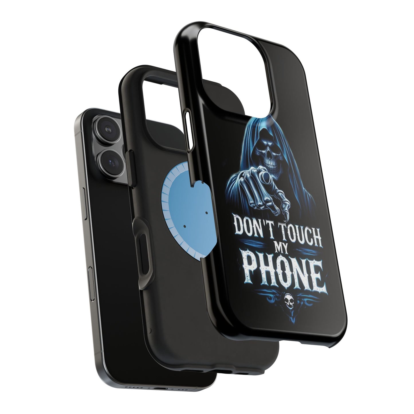 Gothic Magnetic iPhone Case: Don't Touch My Phone