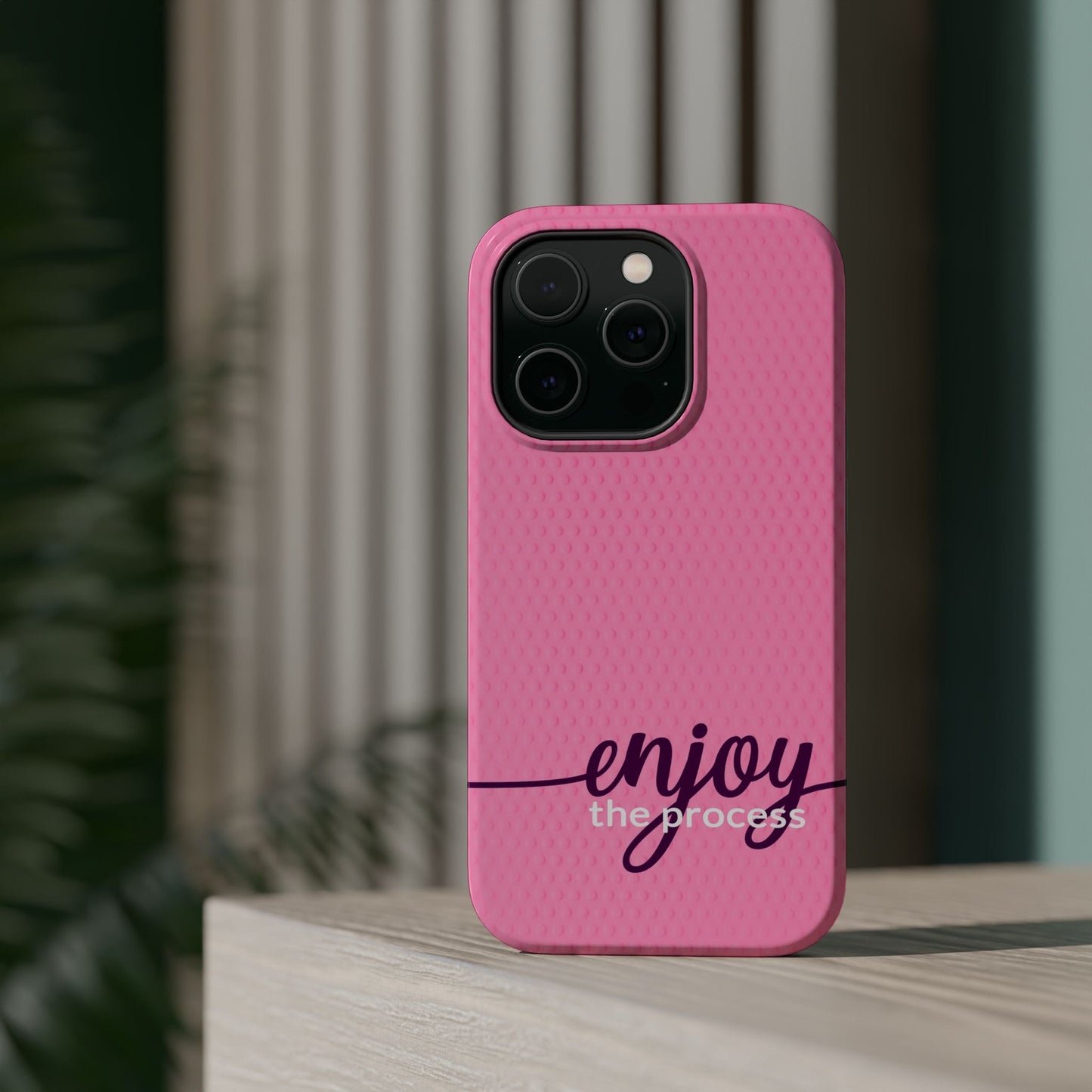 Enjoy the Process Magnetic Case - Motivational Pink Phone Cover for Women