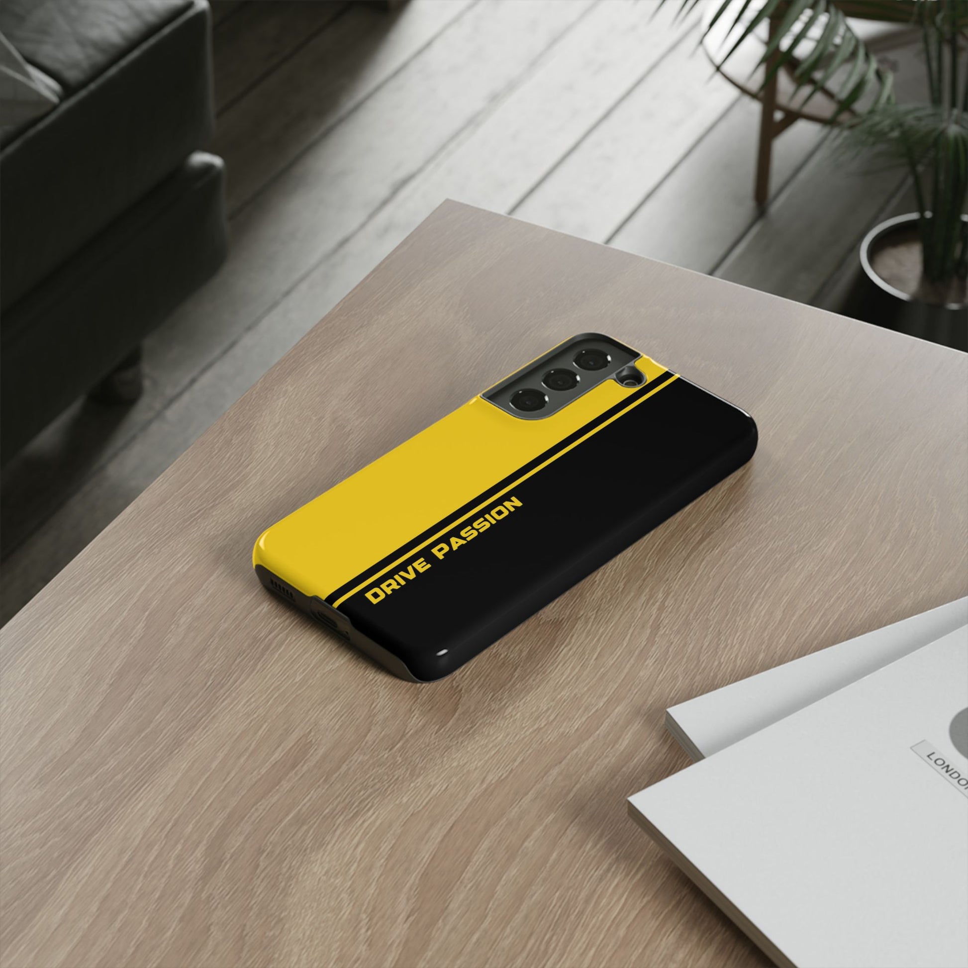Drive Passion Tough Case – Bold Yellow & Black Design