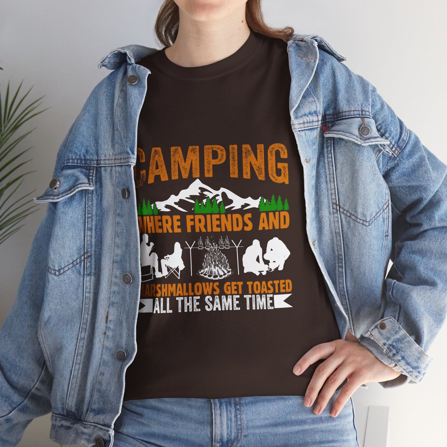 Camping Friends Unisex Heavy Cotton Tee - Perfect for Outdoor Adventures