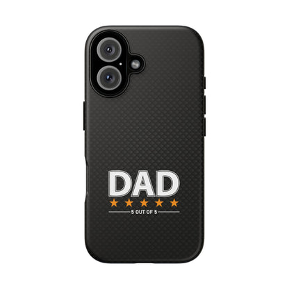 5-Star Dad iPhone Case - Tough Black Cover for Father's Day