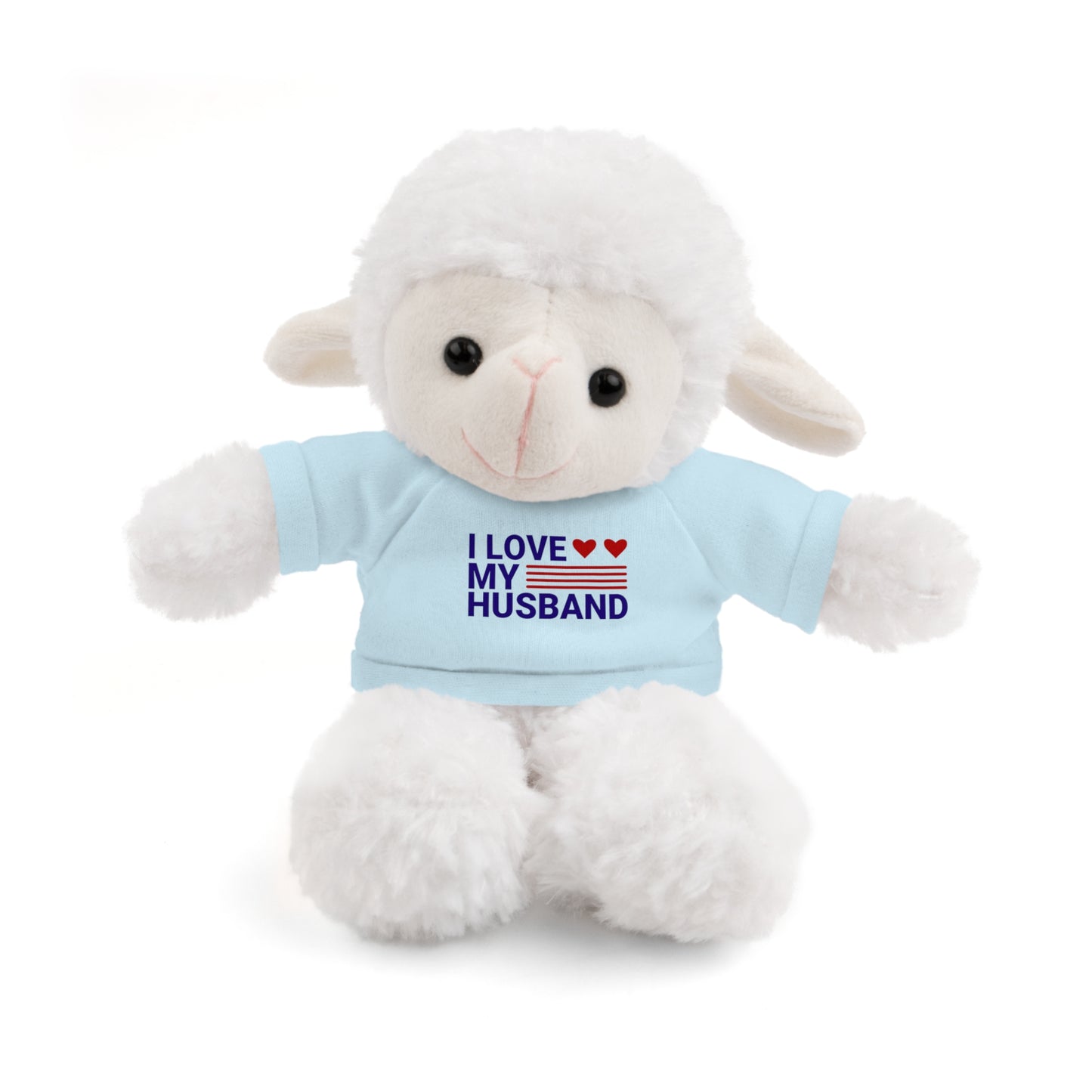 Stuffed Animal with "I love my husband" Tee, Gift for husband
