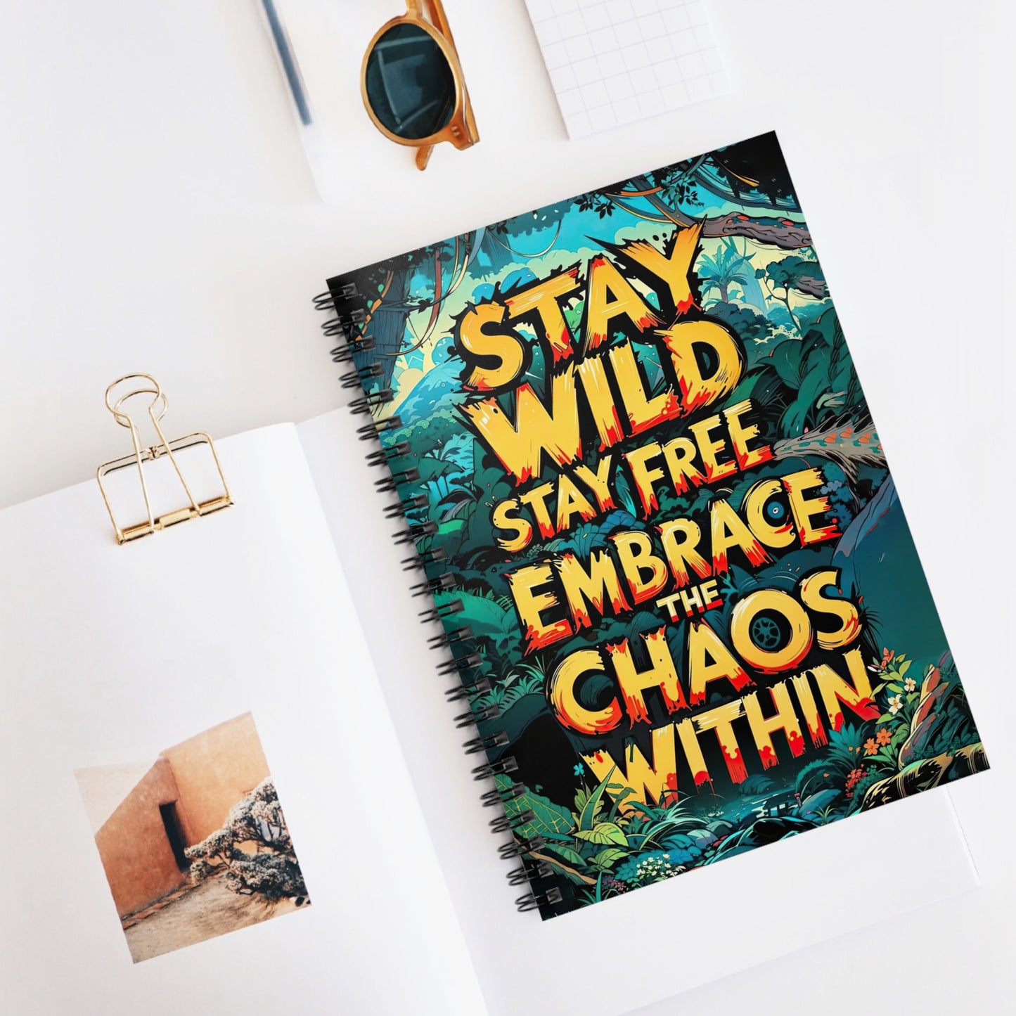 Wild Spirit Spiral Notebook 6" x 8" – Inspirational Journal, 'Stay Wild' Design