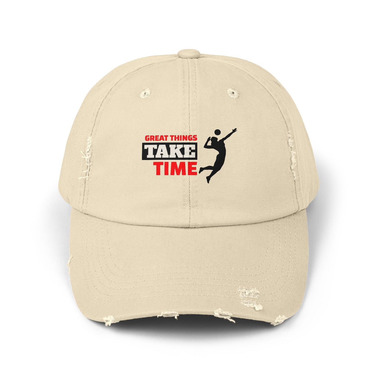 Great Things Take Time Unisex Distressed Cap