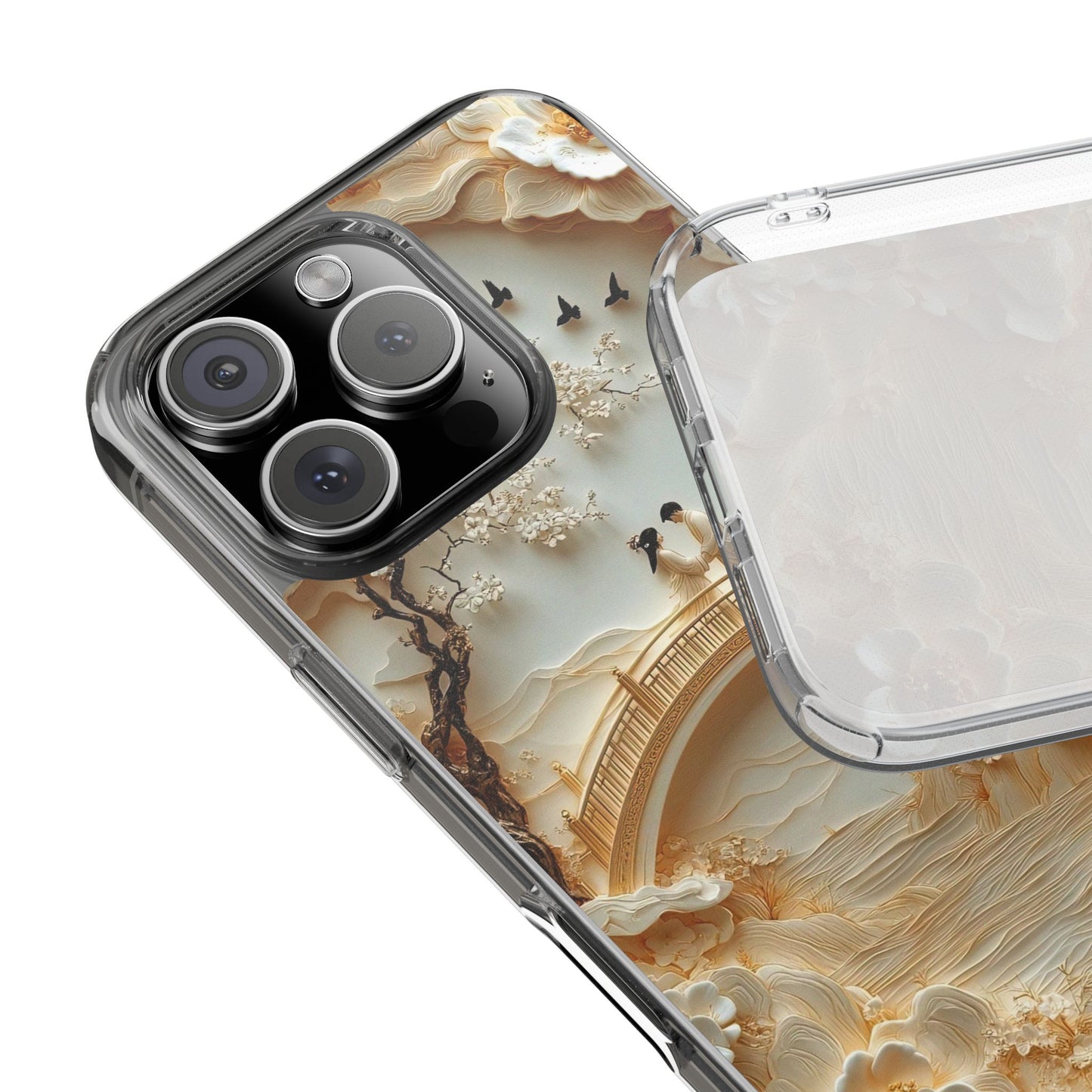 Romantic Couple 3D Effect Clear Cases,  Artistic Protective Cover