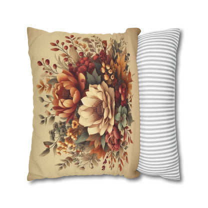Autumn Bouquet Spun Polyester Square Pillowcase