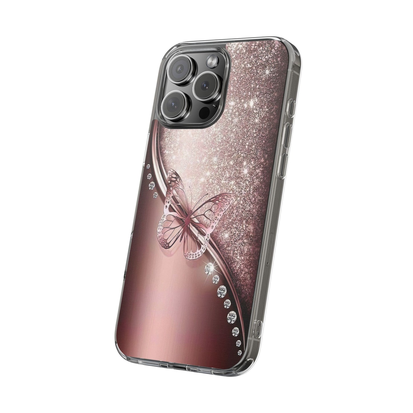 Elegant Butterfly Clear Case, Stylish Transparent Protective Cover for Women