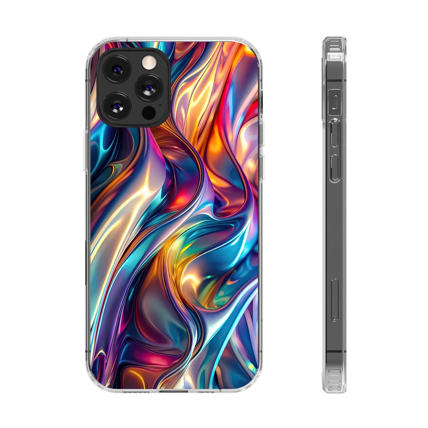 Colorful Clear Case for iPhone – Abstract Art Design