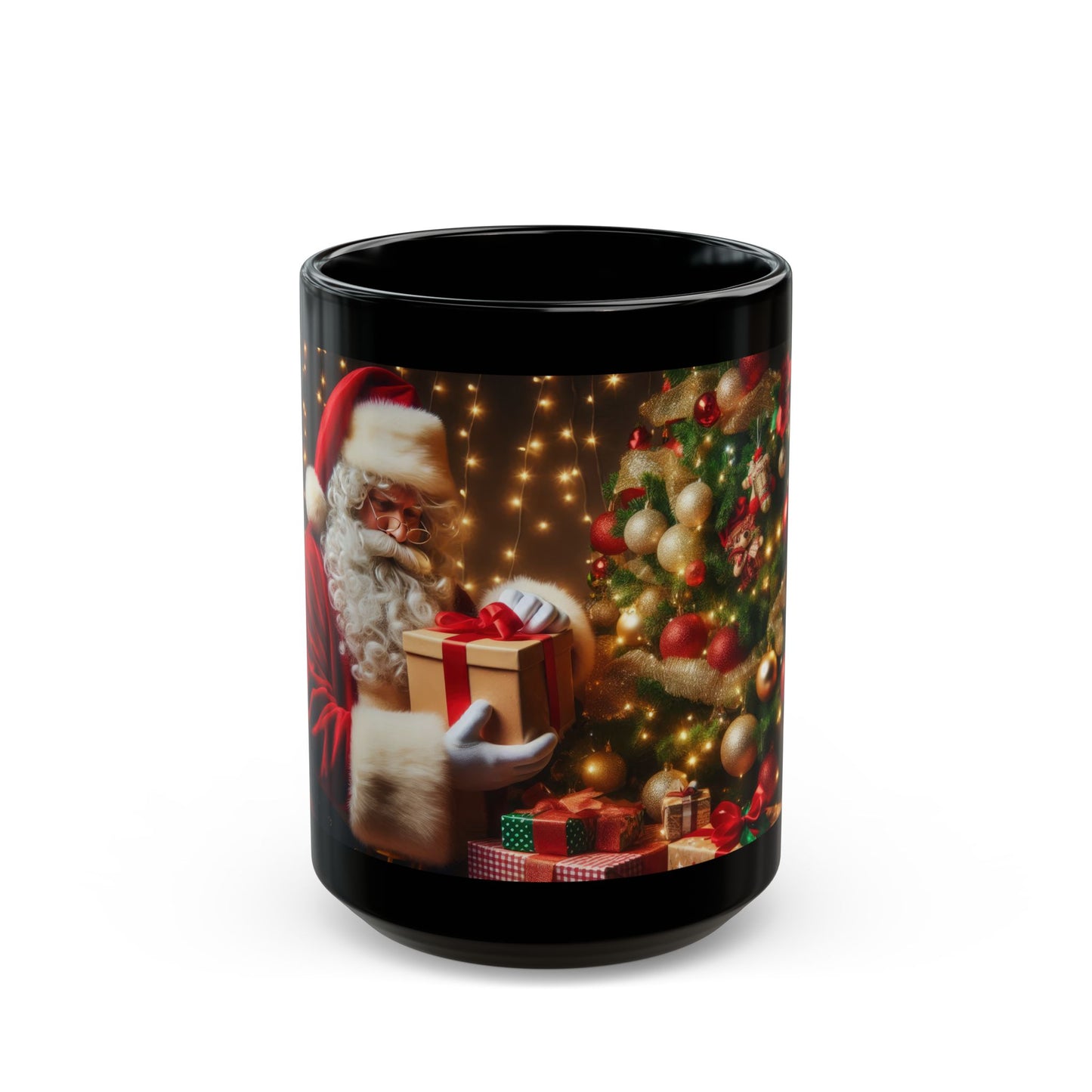 Santa’s Yuletide Gifts Black Mug - 11oz, 15oz