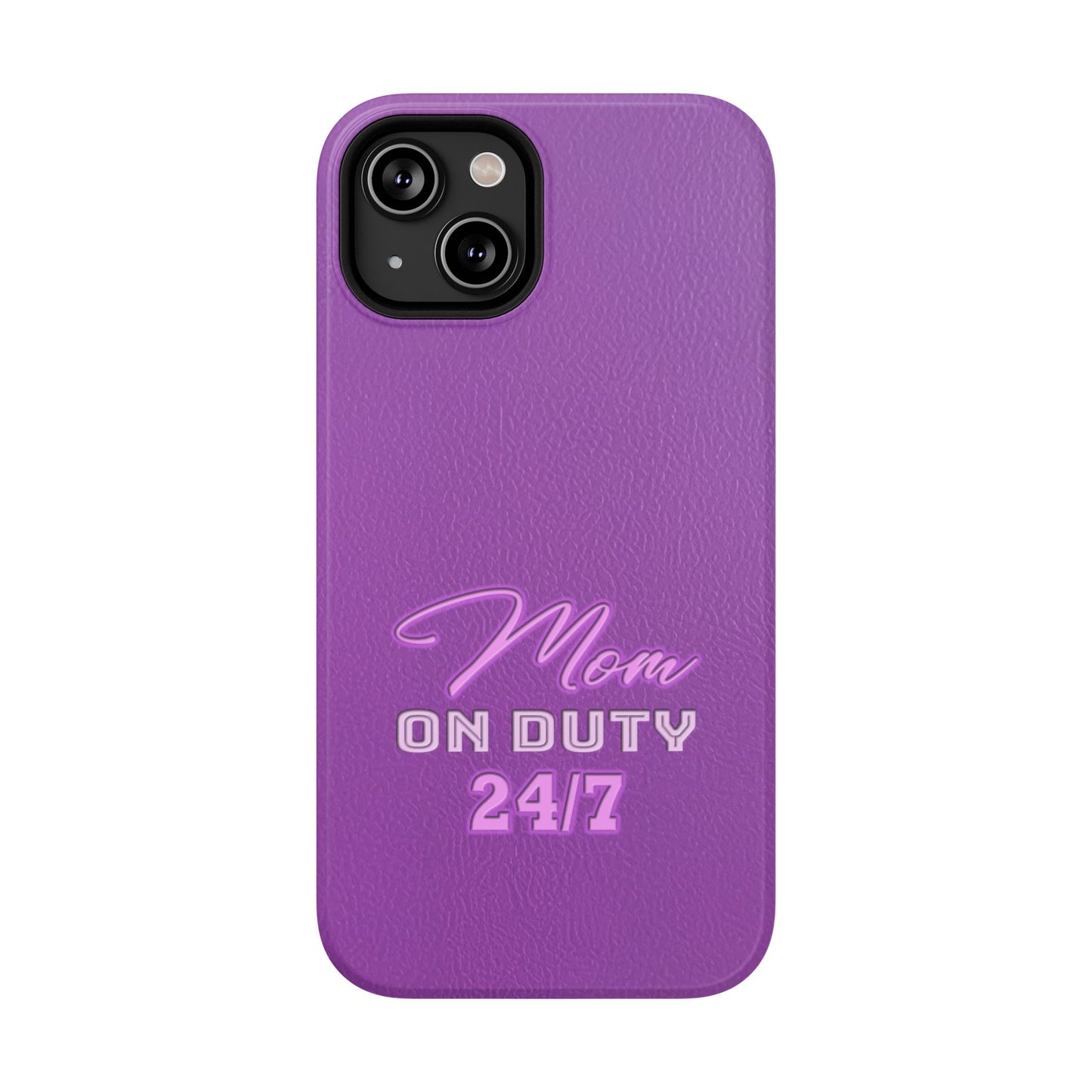 Mom On Duty Impact-Resistant Case, Purple Case for Mothers