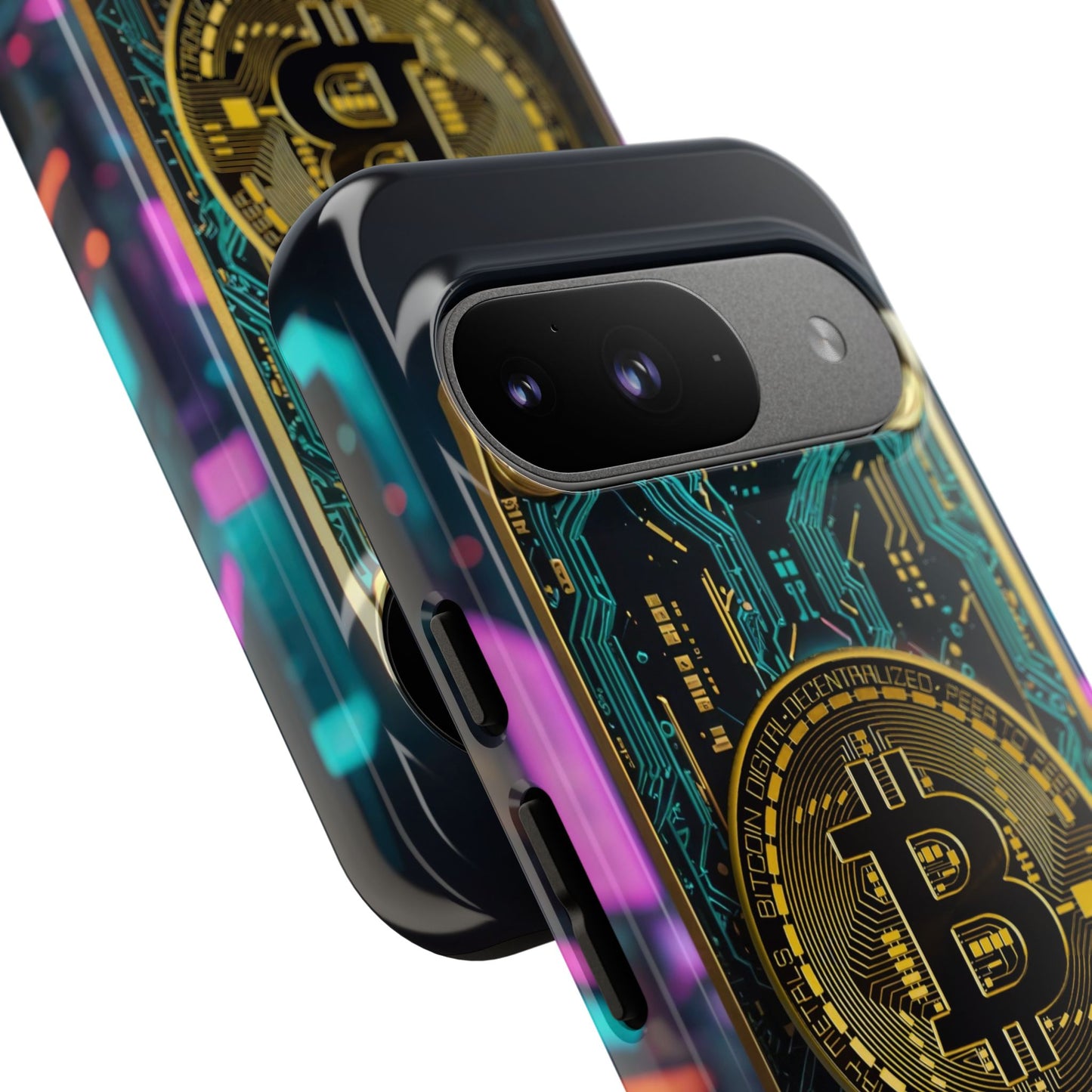 Bitcoin Google Pixel Phone Case - Tough Cases with Cryptocurrency Design